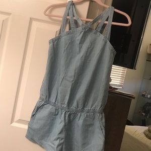 Fabletics light denim romper